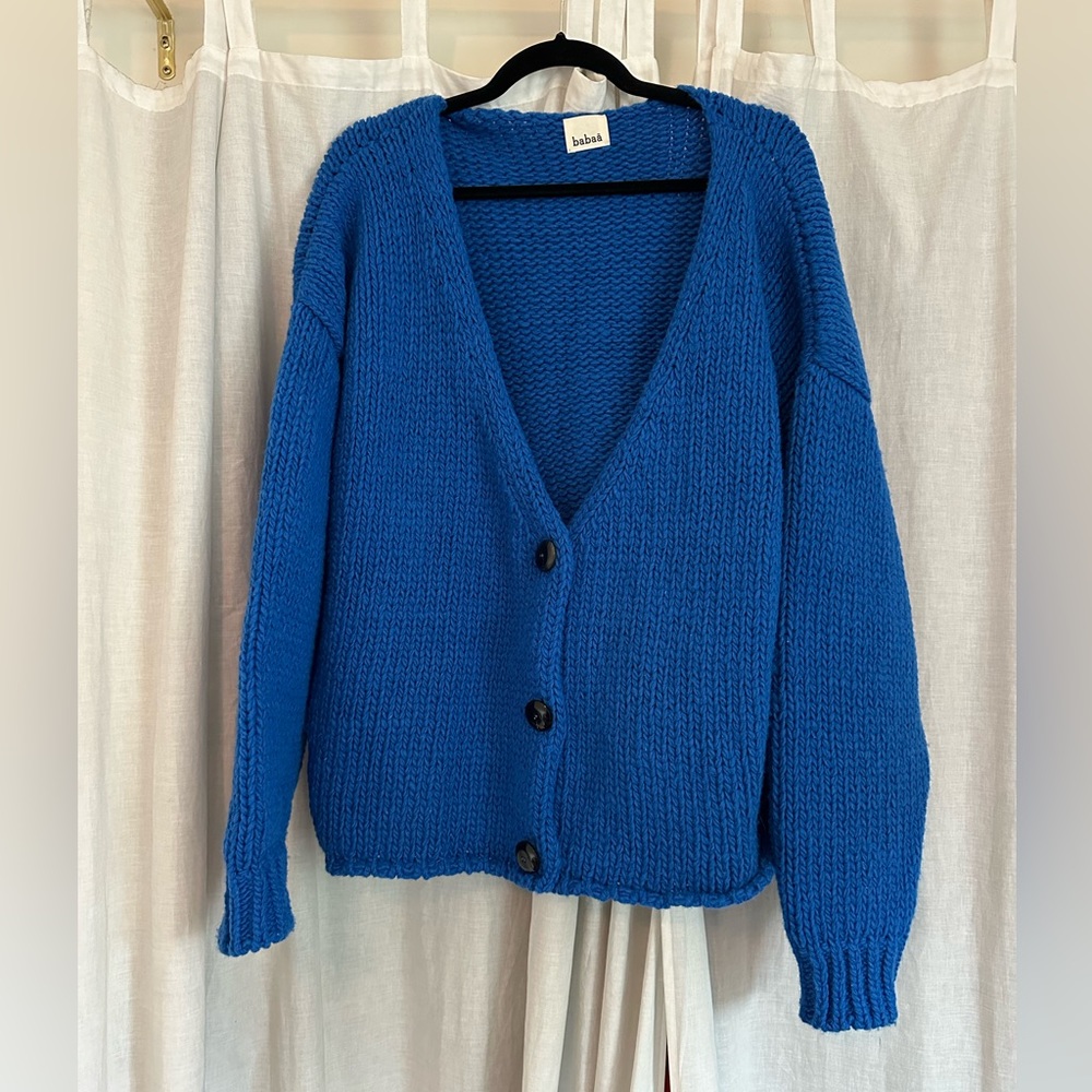 Babaa cardigan no57 winterskies NWOT worn once